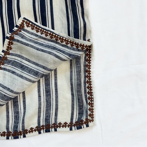 Tory Burch Alcott Beach Linen Cover-up Caftan - Picture 5 of 7